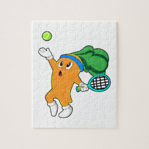Puzzle Carotte au tennis avec raquette de tennis