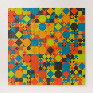 Puzzle Carré et cercles aux couleurs des années 70