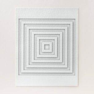 Puzzle Carré Géométrique Blanc