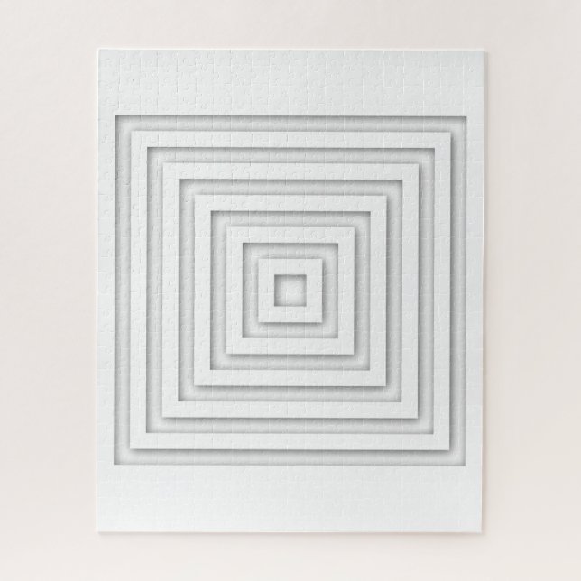 Puzzle Carré Géométrique Blanc (Vertical)