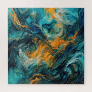 Puzzle Carré océanique cosmique - Abstrait coloré