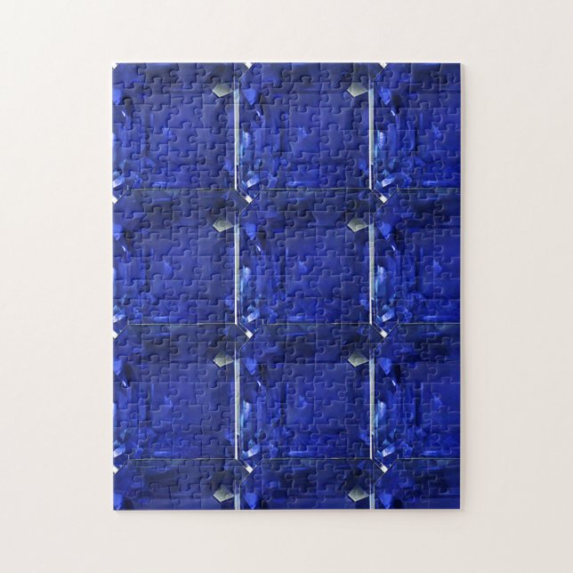 Puzzle Carré Sapphire Gemstone Blue (Vertical)