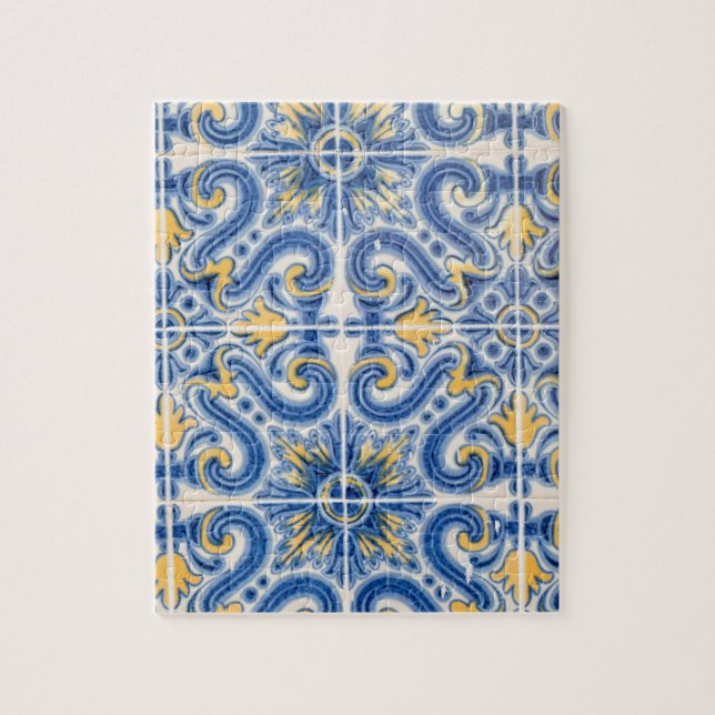 Puzzle Carreau bleu et jaune, Portugal (Vertical)