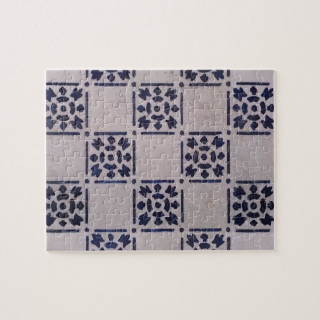 Puzzle Carreau de Delft Bleu Antique Art Pattern (Horizontal)