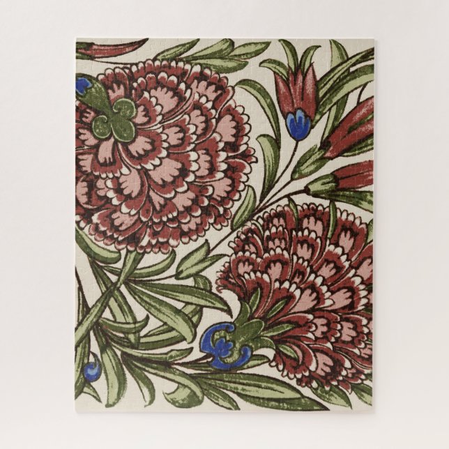 Puzzle Carreau de fleur d'œillet Art Antique (Vertical)