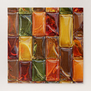 Puzzle Carreaux de Mosaïque en Verre Automne Chaud - Ambr