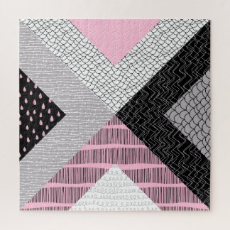 Puzzle Carreaux de patchwork, motif de dessin main libre.