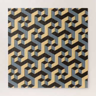 Puzzle Carreaux géométriques complexes en ivoire argenté