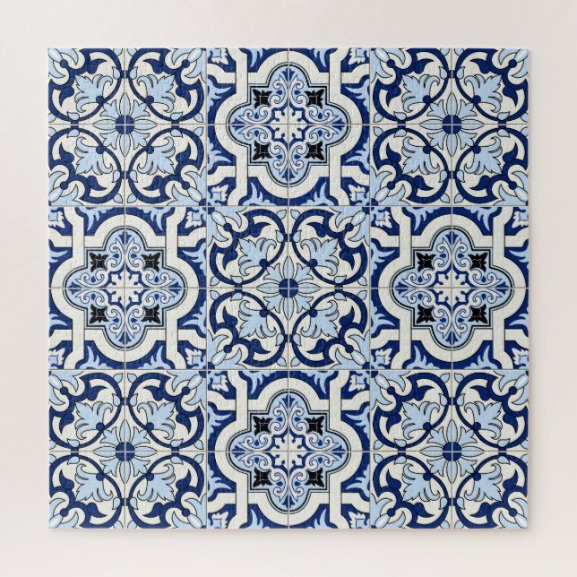 Puzzle Carreaux marocains : Bleus Motifs magnifiques. (Vertical)