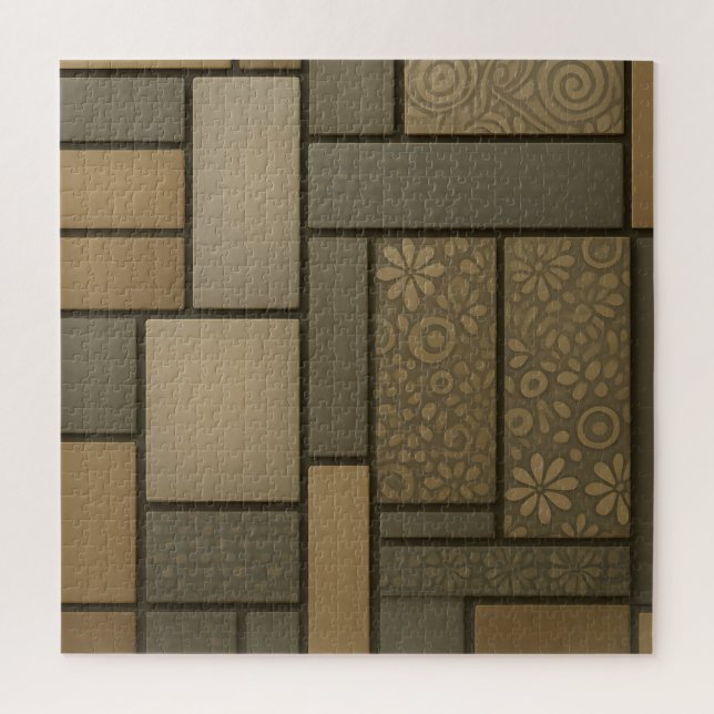 Puzzle Carreaux Mosaïque Beige Neutre (Vertical)