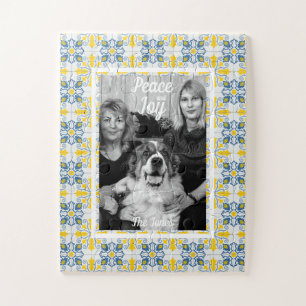 Puzzle Carreaux portugais Cadre photo pour Noël en famill