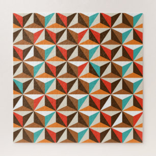 Puzzle Carreaux triangles colorés Motif Vintage