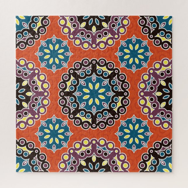 Puzzle Carrelage arabe, motif patchwork vintage. (Vertical)