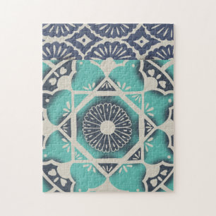 Puzzle Carrelage bleu Batik II