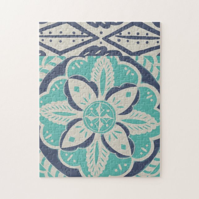 Puzzle Carrelage bleu Batik IV (Vertical)