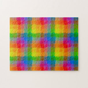 Puzzle Carrés tissés aquarelle arc-en-ciel