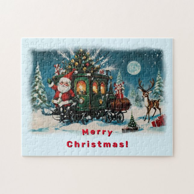 Puzzle Carrosserie de Noël - Wagon de livraison Père Noël (Horizontal)