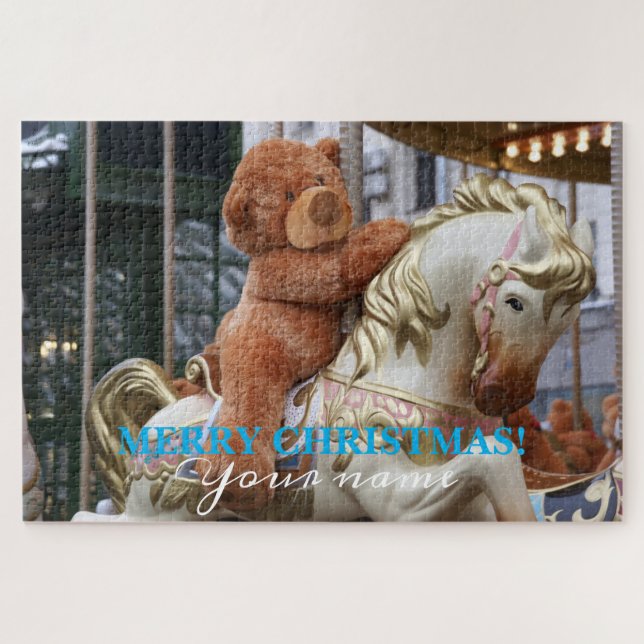 Puzzle Carrousel avec ours en peluche (Horizontal)