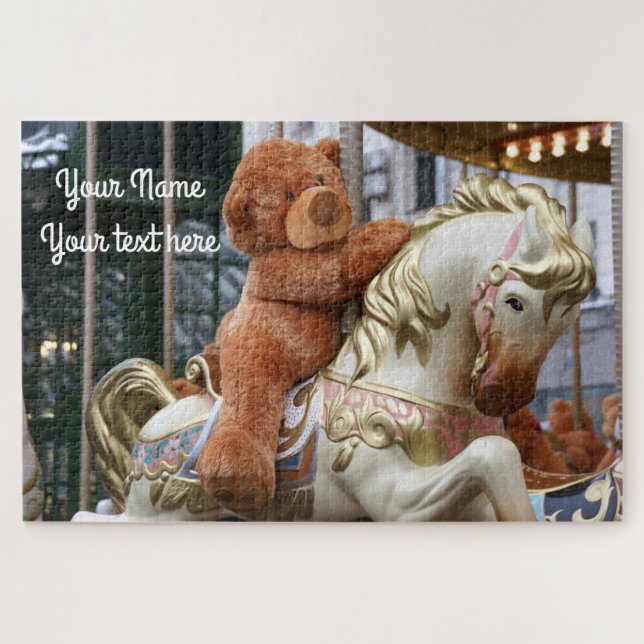 Puzzle Carrousel avec ours en peluche (Horizontal)