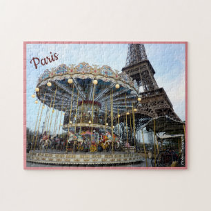 Puzzle Carrousel de Paris (et Tour Eiffel) avec le texte