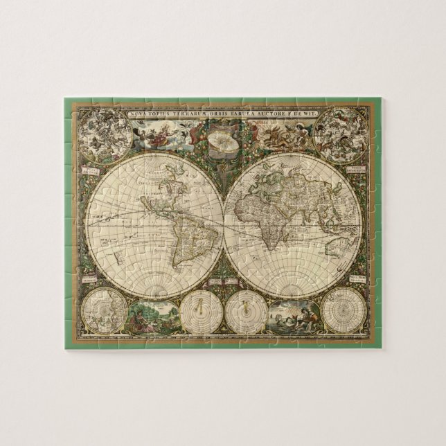Puzzle Carte 1660 du monde d'antiquité par Frederick de (Horizontal)