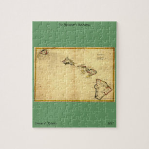 Puzzle Carte 1837 - îles d'Hawaï de cru hawaïennes