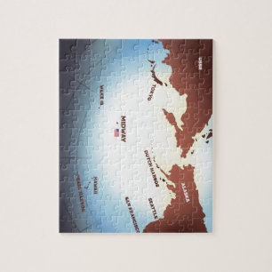 Puzzle Carte 2ÈME GUERRE MONDIALE de style vintage de Mid