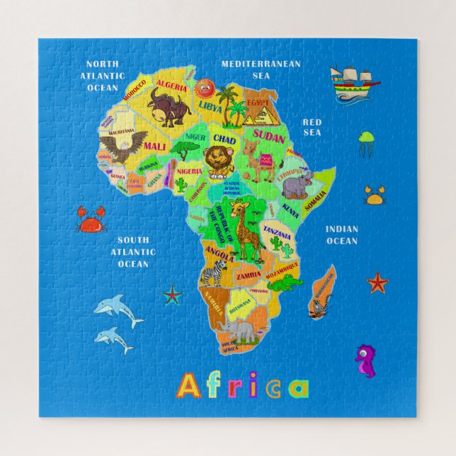 Puzzle Carte africaine pour les enfants (Vertical)