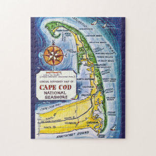 Puzzle Carte ancienne de Cape Cod 11x14