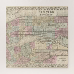 Puzzle Carte ancienne de New York City