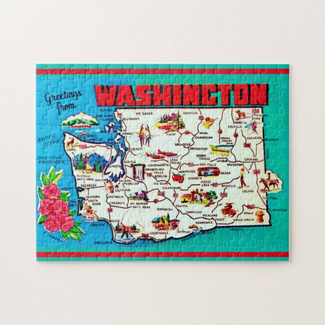 Puzzle Carte ancienne de Washington (Horizontal)