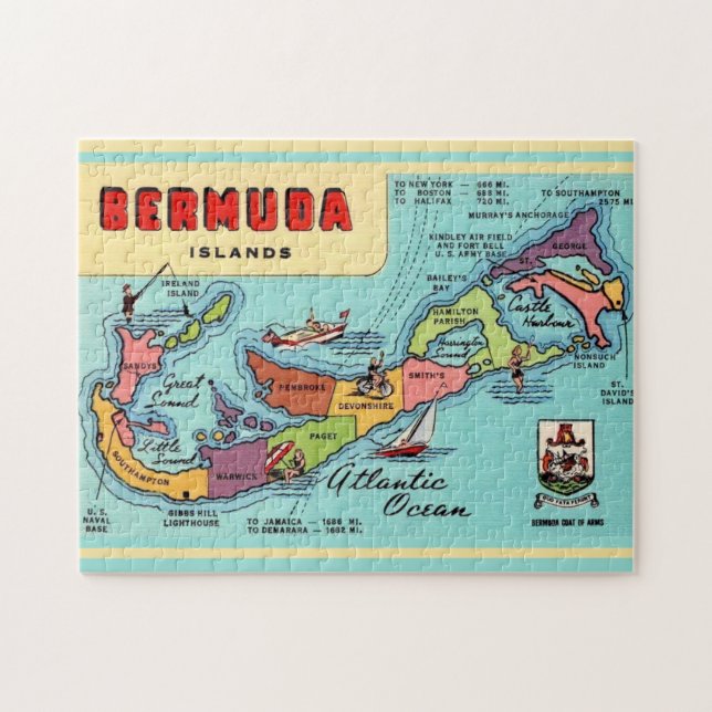 Puzzle Carte ancienne des Bermudes  (Horizontal)