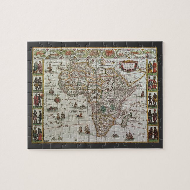 Puzzle Carte ancienne du monde de l'Afrique, vers 1635 (Horizontal)