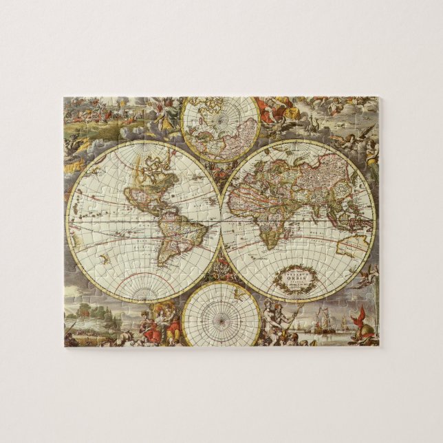 Puzzle Carte ancienne du Monde par Frederick de Wit, vers (Horizontal)
