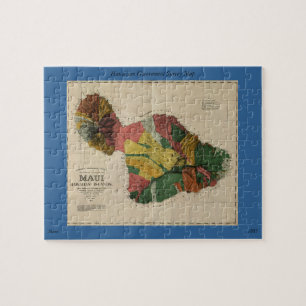 Puzzle Carte ancienne vintage d'enquête de Maui - Hawaï,