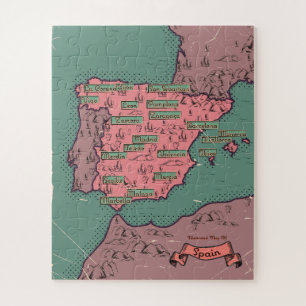 Puzzle Carte ancienne vintage d'Espagne