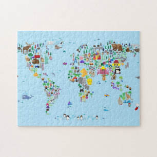 Puzzle Carte animale du monde