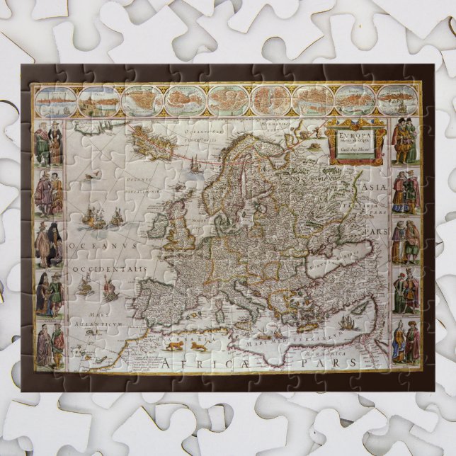 Puzzle Carte antique de l'Europe par Willem Jansz Blaeu,  (Créateur téléchargé)