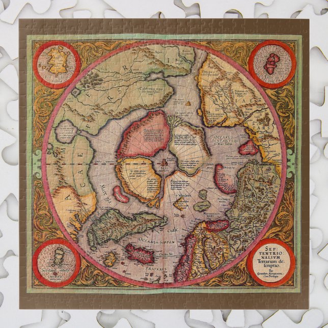 Puzzle Carte antique du pôle Nord Carte par Mercator (Créateur téléchargé)