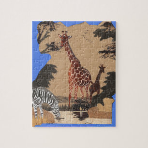 Puzzle Carte artistique de la faune de l'Ouganda