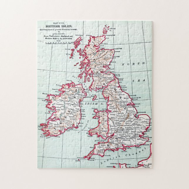 Puzzle CARTE : BRITISH ISLES, c1890 (Vertical)