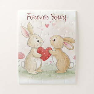 Puzzle Carte Bunny romantique - Pour toujours votre