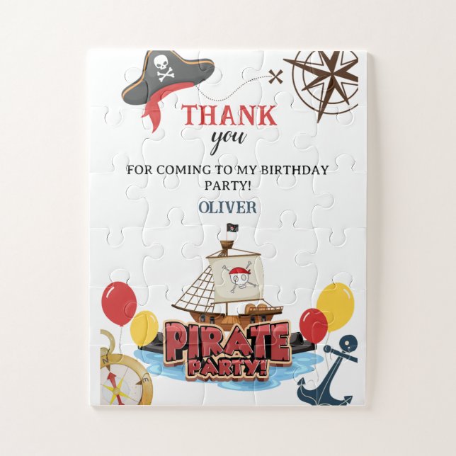 Puzzle Carte cadeau d'anniversaire de Merci marin pirate  (Vertical)