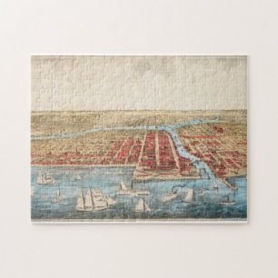 Puzzle CARTE : CHICAGO, c1857