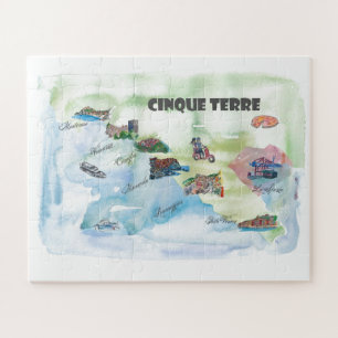 Puzzle Carte d'affiche de Vintage voyage de Chinque Terre