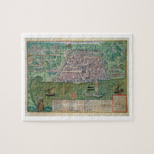 Puzzle Carte d'Alger, de "Civitates Orbis Terrarum" par (Horizontal)