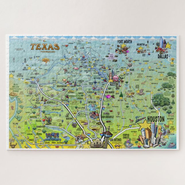 Puzzle Carte d'amusement du Texas (Horizontal)