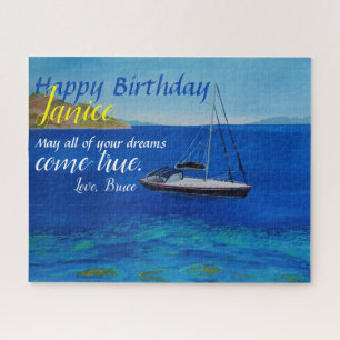 Puzzle Carte d'anniversaire de bateau à voile
