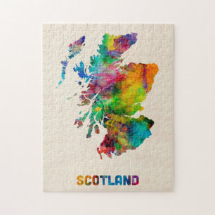 Puzzle Carte d'aquarelle de l'Ecosse