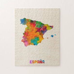 Puzzle Carte d'aquarelle de l'Espagne